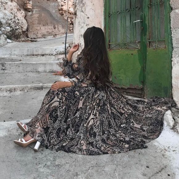 Mango Paisley Pleated Dress New - Picture 14 of 14